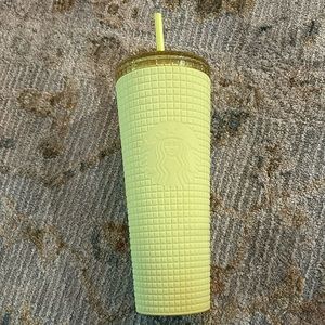 Starbucks yellow grid venti cup